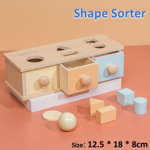 [SG Seller] Montessori Wooden Toys Early Education for Infant Toddlers 8-24 Month Baby Learning - Shape Sorter