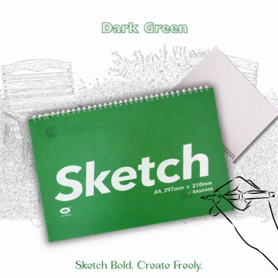 [SG] Azone A4 Spiral Sketch Book [Evergreen Stationery]