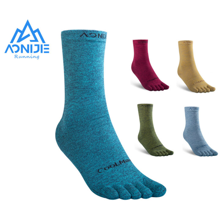3Pairs/Set AONIJIE E4830 Medium Long Tube Sport Fivetoes Socks Toe Socks For Barefoot Running
