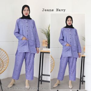LDO Piyama Set Kemeja Panjang Rayon / Daily Set Kemeja Panjang