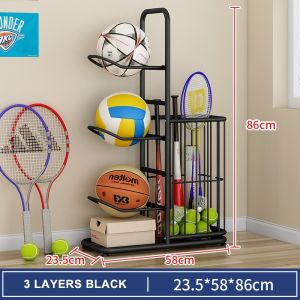Magic Home Ball Storage Rack Kids ToyOrganizer Nordic lron Football Basketball VolleyballBadminton PingPong Tennis Shelf
