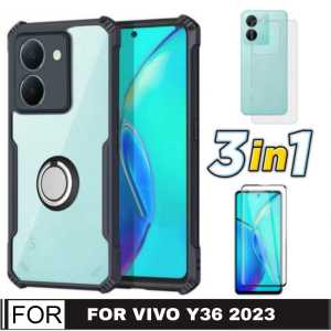 [PAKET 3 IN 1] CASE VIVO Y36 4G / Y36 5G / Y35 SOFTCASE SHOCKPROOF TRANSPARAN FREE HOLDER RING CASING