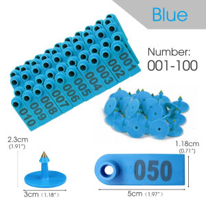 100Pcs Pig ear tag set Number 001-100 Animal identification Ear tag label for goat sheep piglet equipment