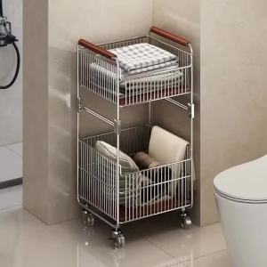 Sacesr Large Dirty Laundry Basket Minimalist Stainless Clothes Storage Basket Portable with Wheels Laundry Baskets Useful Furniture 5B9Z4