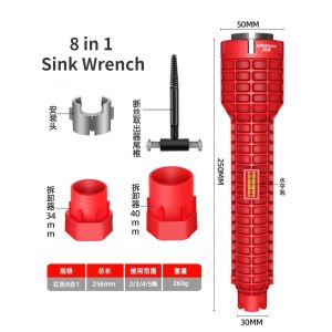 Vòi nước & Bồn rửa dụng cụ lắp đặt (8 trong 1) chìm cờ lê cài đặt công cụ đa năng vòi nước Vòi chậu công cụ