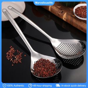 Stainless Steel Strainer Spoon Long Handle Colander Skimmer Slotted Spoon Hot Pot Skimmer Frying Oil Strainer