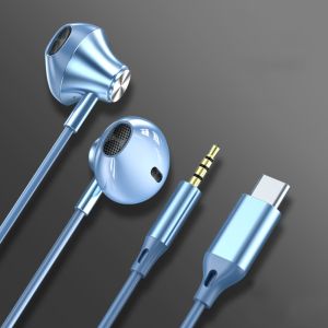 QKG24 Type C Wired Earphone with Mic 3.5mm Gaming Earphone Sport Earphones Digital Decoding Wired Headset Mobile Phone