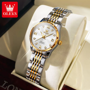 OLEVS Automatic Watch For Women Waterproof 2023 Sale Sapphire Glass Mirror Diamond Dial Original Stainless Steel Ladies Watch Sliver/Sliver-gold