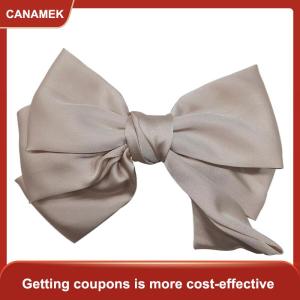 【CANAMEK】 Thanh lịch Bow Ribbon tóc Clip thời trang đơn giản rắn satin mùa xuân Clip tóc pin Retro Headband với clip cô gái Phụ kiện tóc