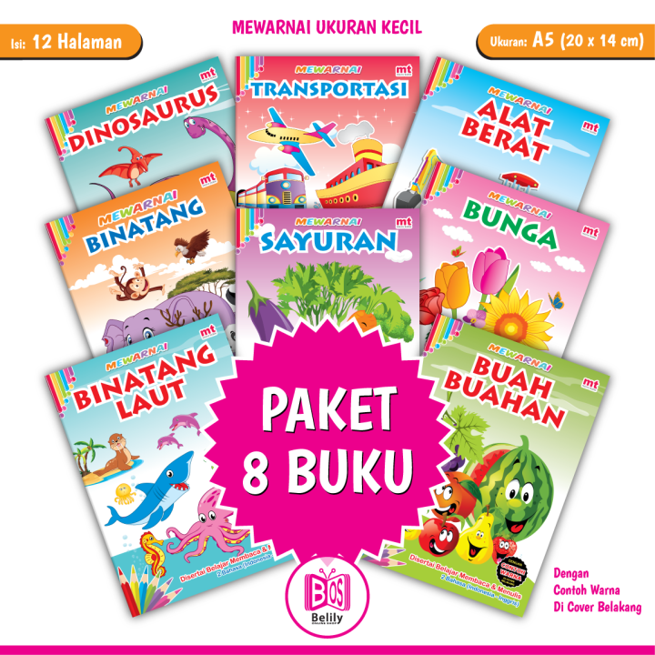 MT - Paket 8 Buku Mewarnai Anak Ukuran Kecil | Lazada Indonesia