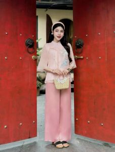 Đồ lam đi chùa thêu chim hạc TINH NHI thiết kế thời thượng và thanh lịch PP23