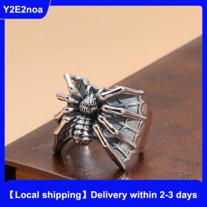 【Local shipping】 Fashion Vintage Domineering Gothic Spider Animal Ring For Men Antique Wide Opening Adjustable Ring Punk Jewelry Party Gift