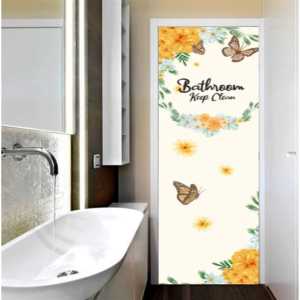 Stiker Pintu Kamar Mandi Stiker Toilet Kamar Mandi Cetak Sendiri ( COD ) FlyStarStore