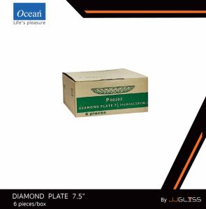 JJGLASS - (Ocean) P00102 Diamond Saucer 7 1/2 [1กล่อง (6ใบ)] จานแก้ว จานไดมอนด์ จานโอเชี่ยน สำหรับใส่ผลไม้ ขนมปัง หรืออาหารอื่นๆ