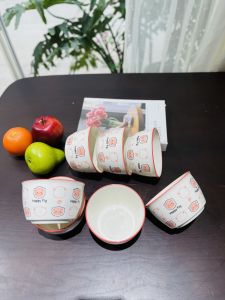 Bát Ăn Cơm Bát Chè Đĩa Sứ Chén Dĩa Sứ Dễ Thương Cute Decor Cao Cấp dáng vuông tròn Happy pig Xinh Yêu