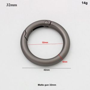 BUENOO Multisizes Plated Gate Spring Carabiner Black 19/25/32/39mm Purses Handbags Carabiner High Quality Zinc Alloy O-Ring Buckles Clips