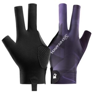 GOXBERK  Left Hand Billiards Gloves Three Finger Left Hand Billiard Training Gloves Single Pack Lightweight Snooker Glove Billiard Accessories