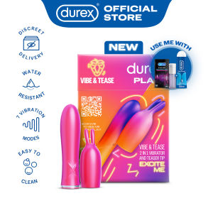Durex Play Vibe & Tease 2 in 1 Vibrator and Teaser Tip (For Man & Woman) | Quiet Silent & Sensory Adult Toy