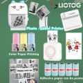 Original LIOTOG Smart Portable Bluetooth Thermal Printer Photo Printer Mini Printer Paper For Mini Printer Sticker For Portable Printer No-Ink-Required App Control. 