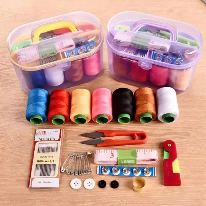 SIOPAWORLD Sewing Kit Set Box Needle Thread Reel Plastic Box Organizer -  Sewing Kit Set Box Needle Thread Reel Plastic Box Organizer . shop for  SIOPAWORLD products in India.