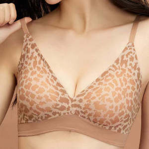 Leopard Lift Bra Set Deep V Everyday Women U-Shaped Backless Bra/Push Up/Support/Anti-Sagging For Small Bust