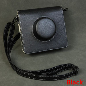 【NEW F】Wide Evo Detachable PU Faux Leather Case Cover Bag Shell with Shoulder Strap for Fujifilm Fuji instax WIDE Evo Camera