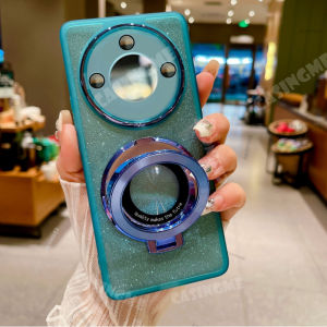 Honor X9d 5G 2025 Bling Magnetic Suction Bracket Soft Casing For Honor X9d X9 X 9d HonorX9d X9c X 9 d X9d Smart 4G 5G Camera Shcokproof Phone Case Lens Protector Soft Back Cover