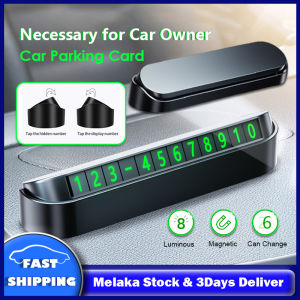 Car Temporary Parking Card Phone Number Card Plate Hidden Luminous Number Car Stop Sign Automobile Accessories Car-Styling 13x2.5cm