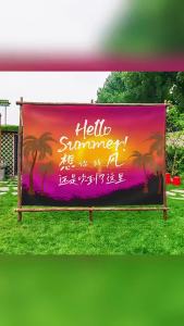 Outdoor camping hanging cloth with fun text creative background cloth for decorating campsites creating a picnic atmosphere and decorating with tapestries
