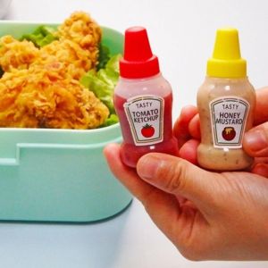 4pcs Plastic Sauce Squeeze Bottle Mini Seasoning Box Salad Dressing Containers Outdoor Portable Barbecue Spice Jar Kitchen Tool