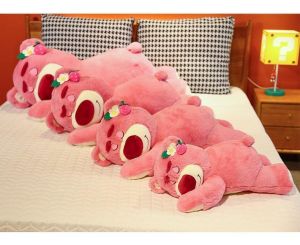 Cute Lotso Strawberry Sleep Bear Plush Doll Toy Story Soft Cushion Pillow Birthday Gift for Kids