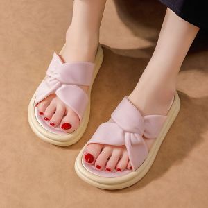 [Free Shipping] 2025 Summer New Trendy Platform Thick-Soled Sandals With Ethnic Style Decoration GirlS Style Suitable For Pairing With Skirts WomenS Slide Sandals