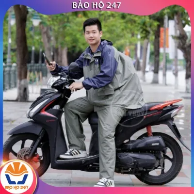 Bộ áo mưa có lưng che balo cho người lớn - Bộ mưa Sơn Thủy đeo balo cặp sách cho người lớn nhựa PVC siêu dai baoho247