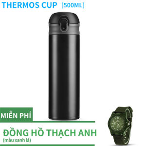 （Đồng hồ thạch anh miễn phí）Bình giữ nhiệt LocknLock 500ml - Hàng chính hãng mở nắp một chạm chất liệu thép không gỉ