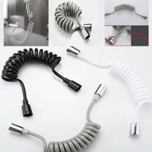 Retractable Spring Hose 1.5M 2M Water Inlet Hose Spiral Hose Retractable Spring Hose Aluminum Alloy Cap