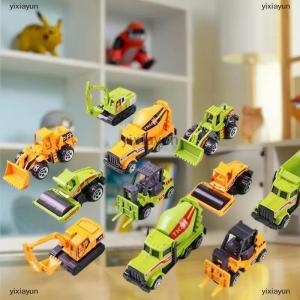 [COD] yixiayun 6pcs set Educational Toys Alloy Plastic Engineering Truck Car Construction Model Vehicle Loader Tractor Excavator For Kid Gifts
