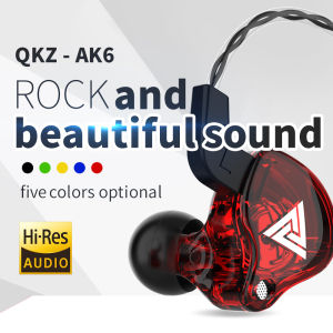 QKZ AK6 106dB 1.2m High Fidelity Wire Earphones Universal 3.5mm Sports In-ear HiFi Sound Earbuds for Cellphones Tablet Durable line