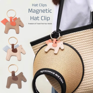 Hat Clip Magnetic Portable Clip Hat Artifact Travel Storage Hat Anti-Lost Clip Sun Hat Backpack Hook Hanging Bag Buckle防丢小马磁吸帽夹