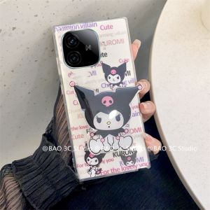 Ins Phone Case VIVO V30e Y18 Y18s Y03 Y100 Y38 IQOO Z9 Z9X 12 5G 4G New Simple Fashion Cute Cartoon Hello Kitty Kuromi Kabi Shockproof Transparent Casing with Stand 2024