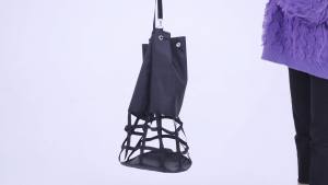 2 Pcs hay Bags for Horses Goats Slow Feed 1680D Oxford Bag Black Large Capacity Net Open Feed Hole Hay Holder for Horse Goats Sheep(Grid)