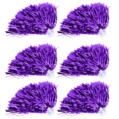 TOMSHOO Funien Cheerleading Pom Poms Elastic Durable Set for Squad Cheer Sports Party Dance - 6pcs 7 Colors for Players Matches (Gold)