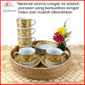 VICENZA 6 pasang cangkir set  motif camelia / tea set cup and saucer porcelain Y83. 