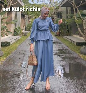 SET RICHIS JUMBO / SET KULOT TERBARU / BISA COD / SETELAN MUSLIM / GROSIR PAKAIAN MURAH / STELAN WANITA MUSLIM / PAKAIAN WANITA TERBARU / STELAN JUMBO WANITA / SET PAKAIAN WANITA KEKINIAN