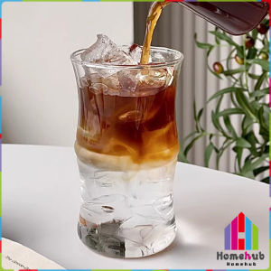 HB 400ml Creative Glass Cup Fashion Clear Coffee Cups for Juice Milk Tea