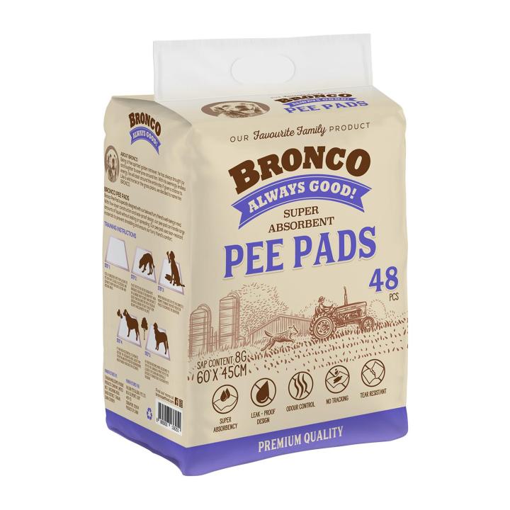 Bronco Super Absorbent Pee Pads Sap 8G 60 X 45Cm (48 PCS) Lazada