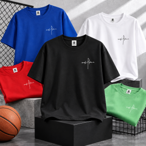 Mens Plus Size Oversized Round Neck Short Sleeve Casual Graphic T-Shirt Tops OS245