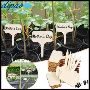 【dipao】 Wooden Plant Label Plant Label T-Shaped Garden Marker Plant Vegetable Seedling Name Plate Outdoor Waterproof Handwritten Label
