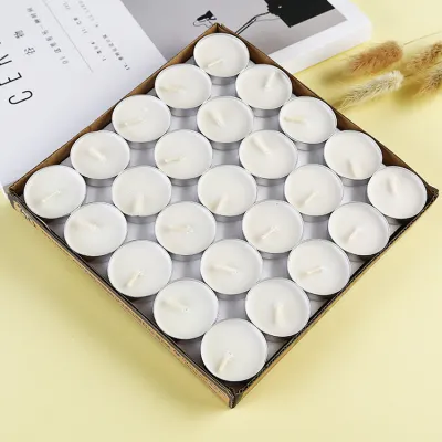 ⚡️พร้อมส่ง⚡️เทียนถ้วย เทียนหอม แพ็ค 50 ก้อน ไร้กลิ่น ไร้ควัน เนื้อเทียนใสจุดหมดถ้วย 1.5-2ชม