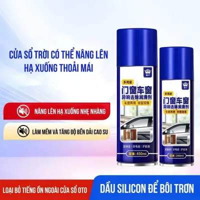Chai xịt bôi trơn cửa kính ô tô bảo dưỡng gioăng cao su nhựa chống kẹt kính nóc cửa xe hơi