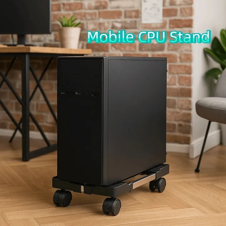 SJJL MALL Stable Mobile CPU Stand Scalable with Universal Wheels CPU ...